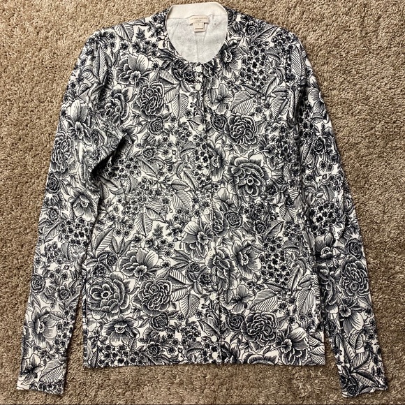 J.Crew Graphic Floral Caryn Cardigan Sweater S - Picture 2 of 6